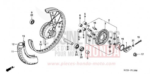 HINTERRAD (E/ED/F/G/SD/SW) CM125CC de 1982